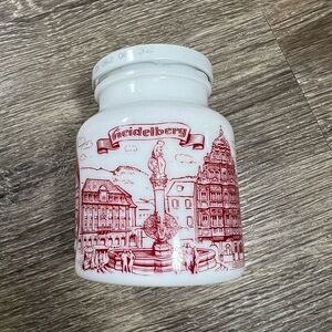 Heidelberg/ Hengstenberg milk glass jar